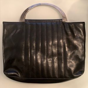 Black rib detail Handbag
